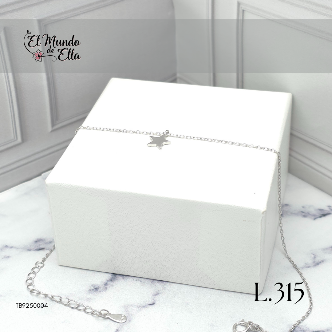Tobillera de Plata con dije de estrella