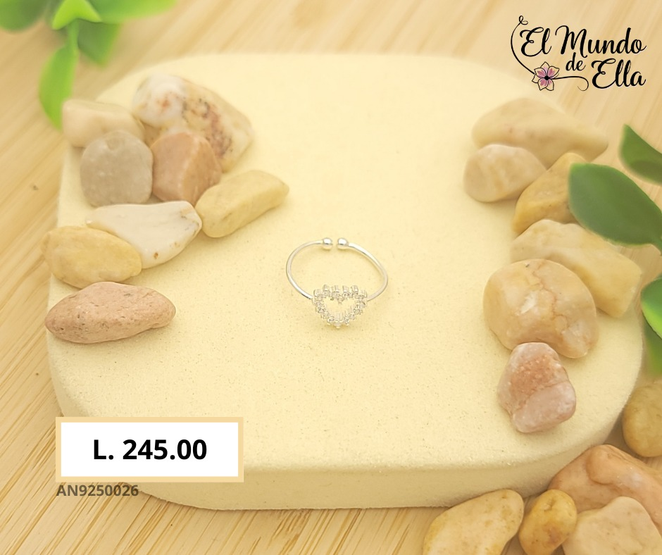 Anillo corazón en zirconias