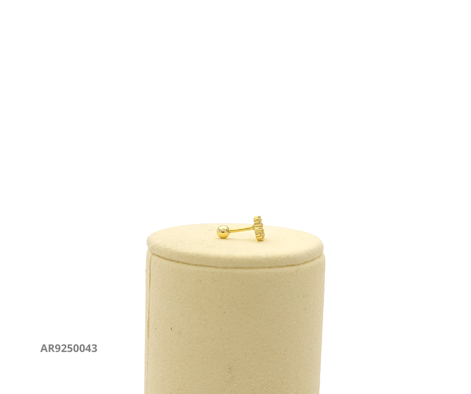 Aretes de Corazón con Circonias Chapados en Oro