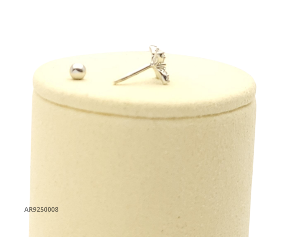 Aretes de plata flor con circonias