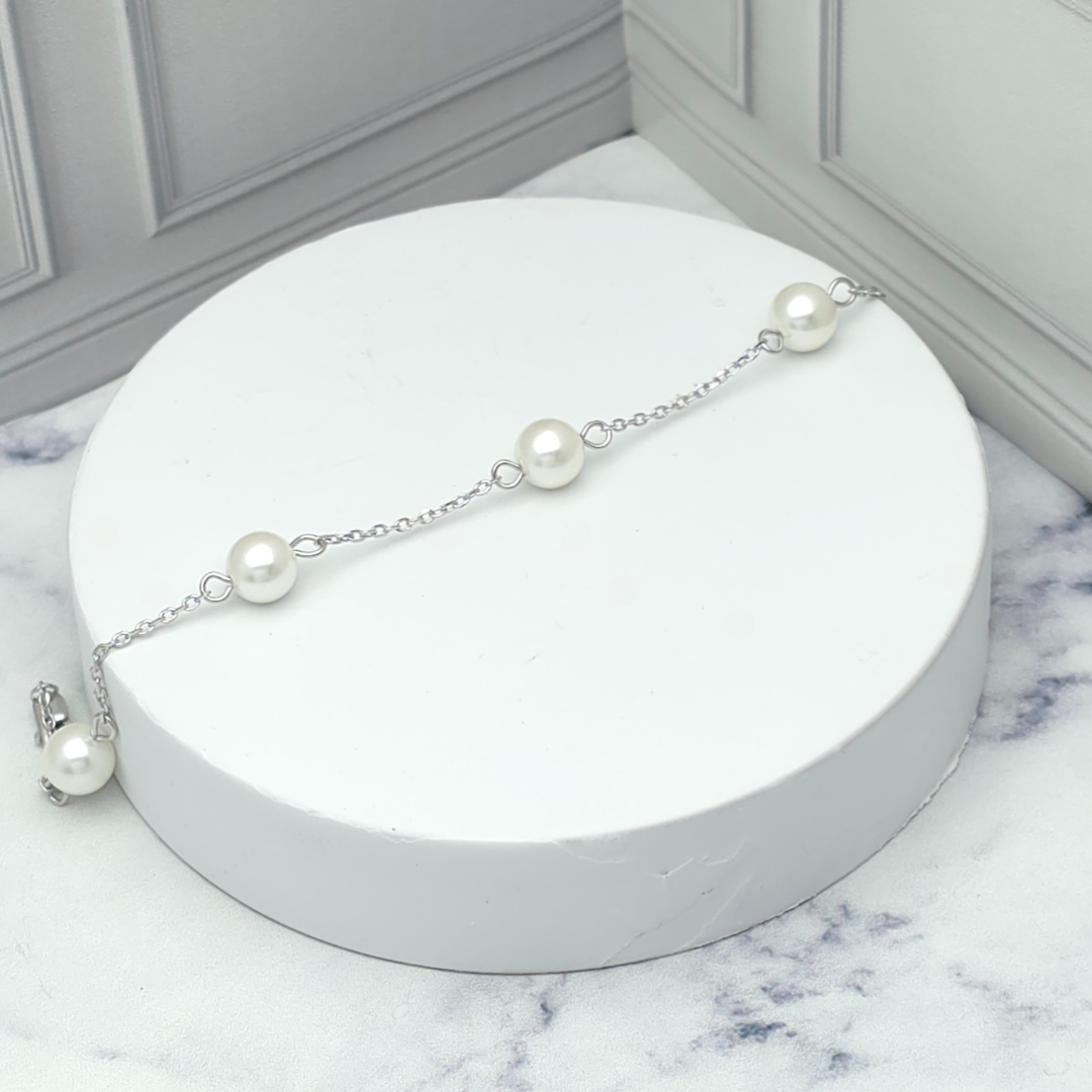 Pulsera de plata con perlas