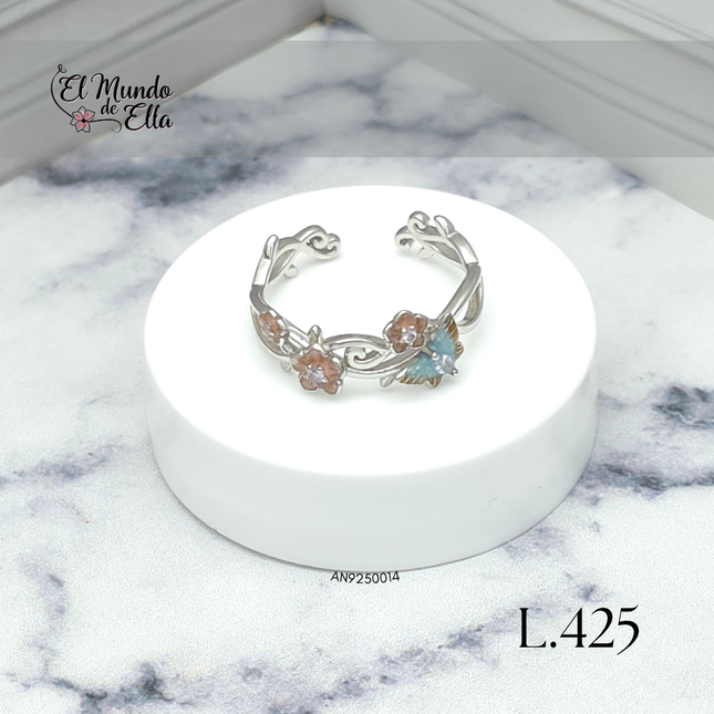 Anillo de plata 925 flores
