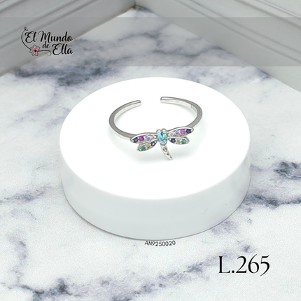 Anillo libélula y circonia