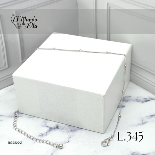 Tobillera de Plata con diseño minimalista