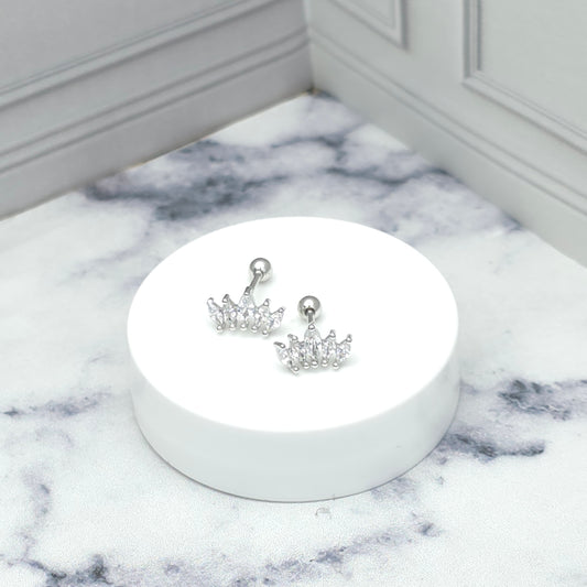 Aretes con diseño de hojas y zirconias