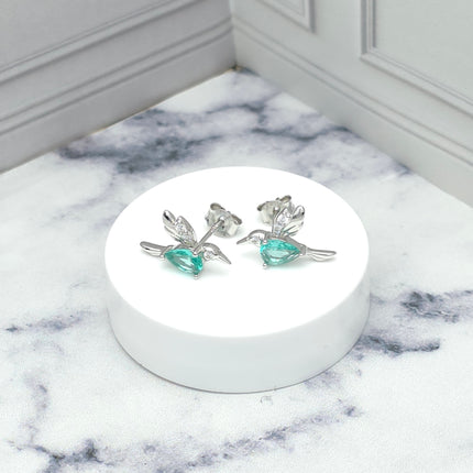 Aretes con diseño de colibrí