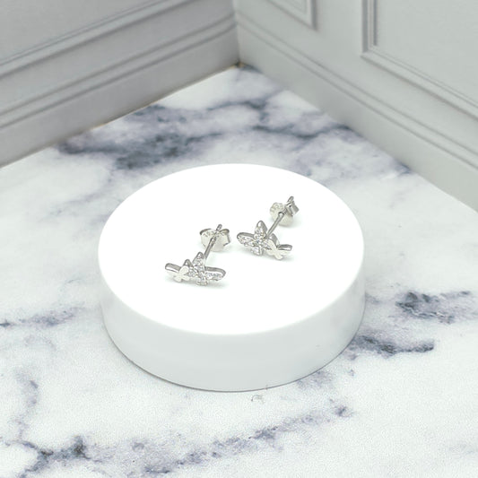 Aretes mariposa con circonias