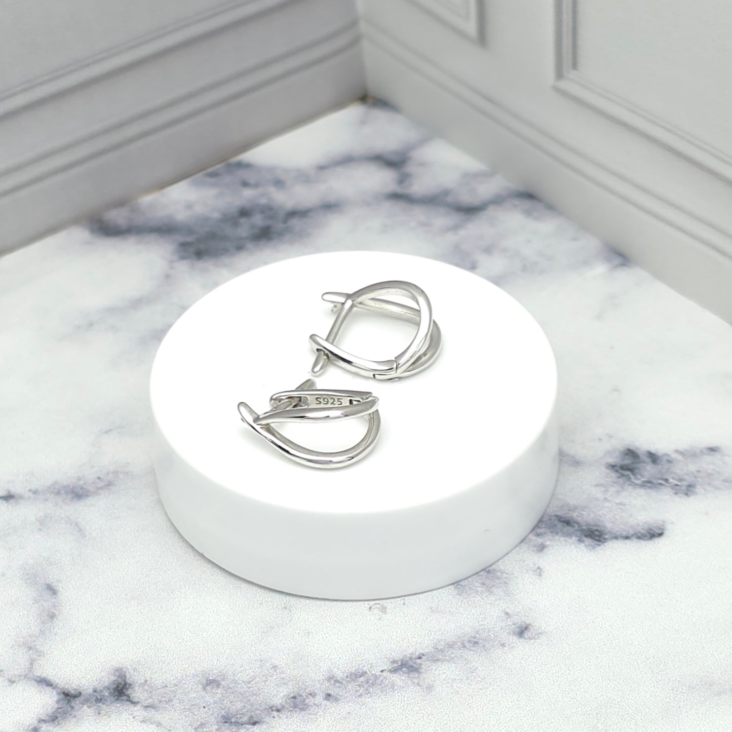 Aretes dobles de plata