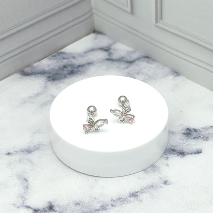 Aretes de plata en forma de mariposa