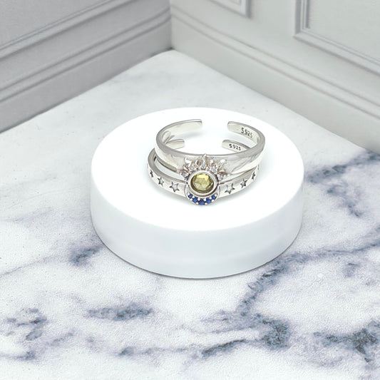 Set de anillos de pareja Sol y Luna