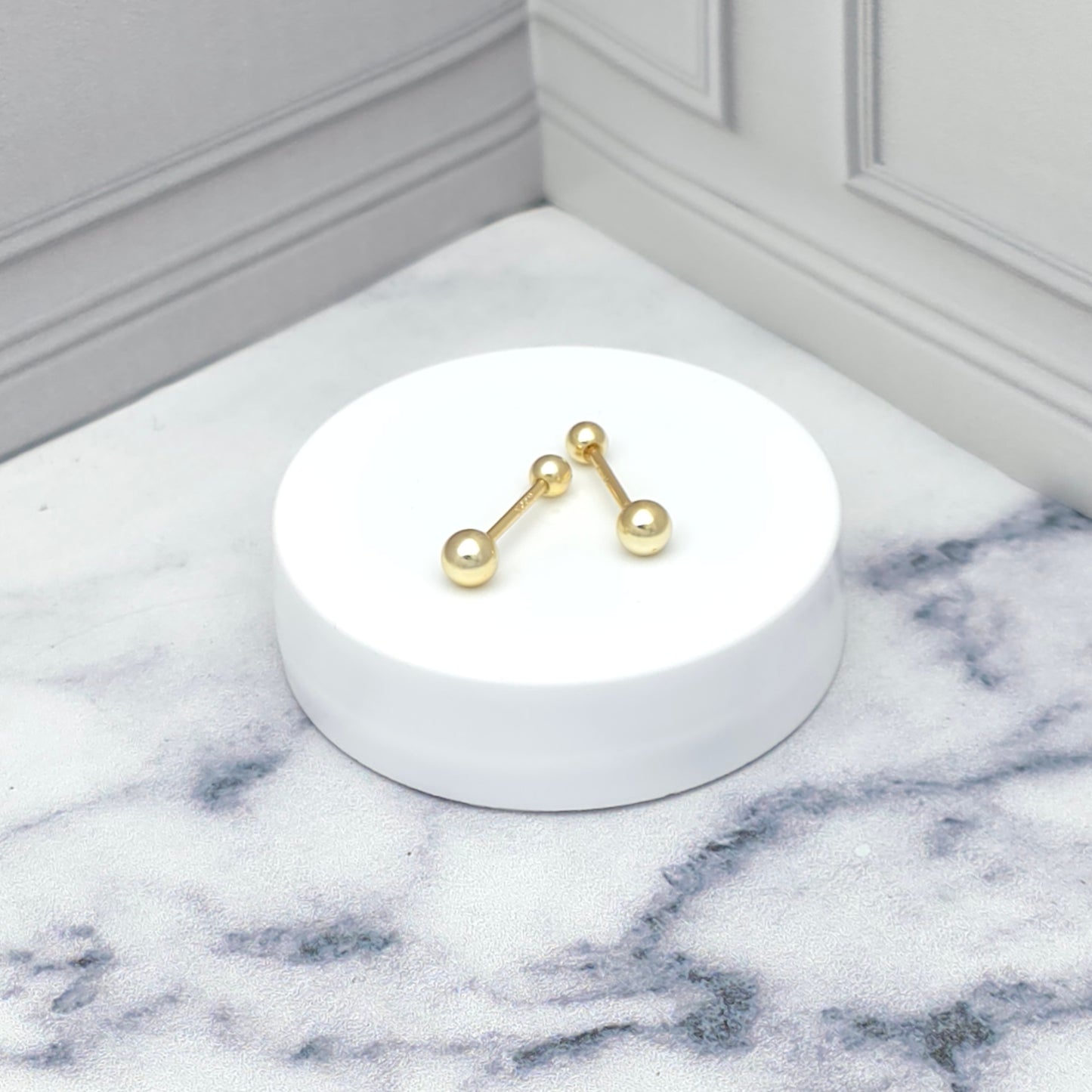 Arites de pelotita lisa en baño de oro