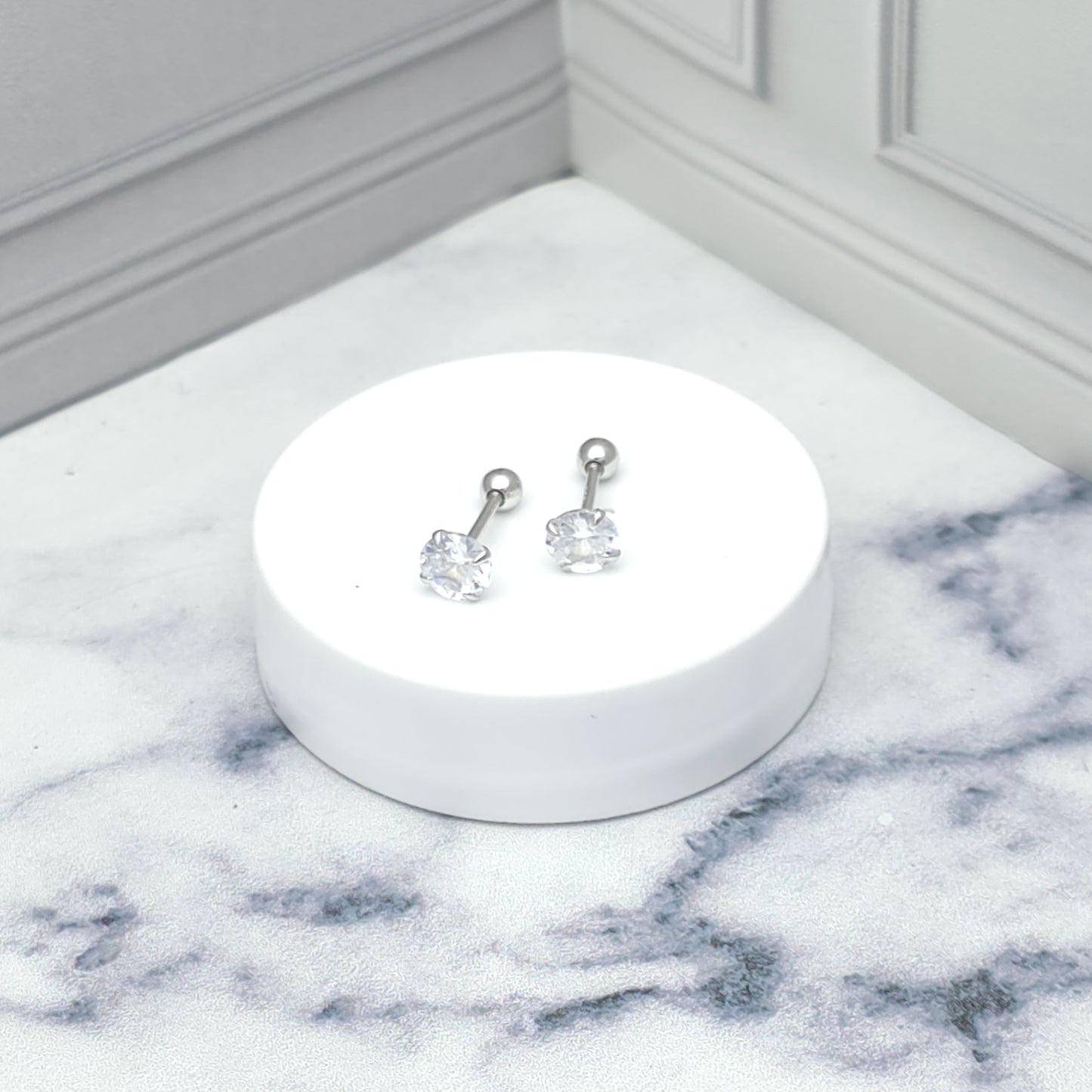 Aretes de plata con circonia brillante