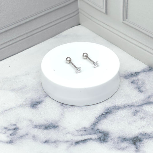 Aretes de plata con circonia brillante