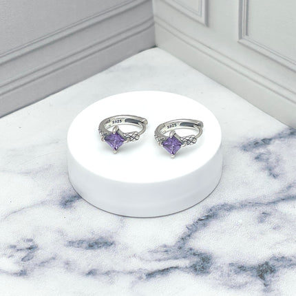 Aretes de plata con piedra lila