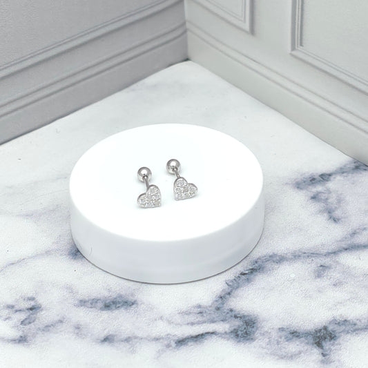 Aretes corazón con circonias
