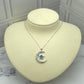 Collar de plata con luna y estrella azul
