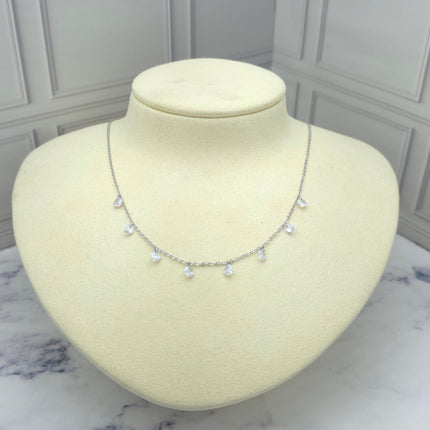 Collar de plata con dijes de circonia