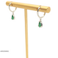 Aretes en plata con piedra en lágrima verde