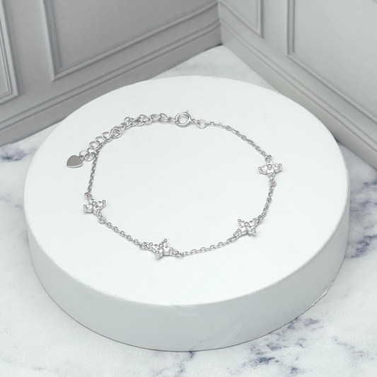 Pulsera de plata con estrellas de circonia