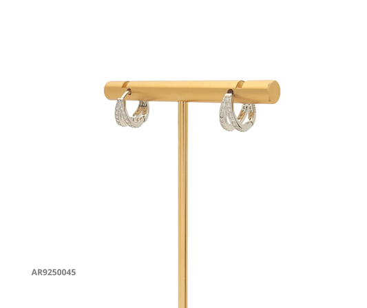 Aretes Doble Aro con Circonias