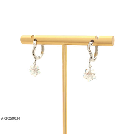 Aretes flor cristal colgante