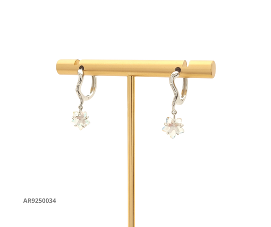 Aretes flor cristal colgante