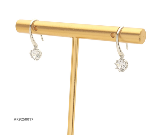 Aretes colgantes con gancho y circonia