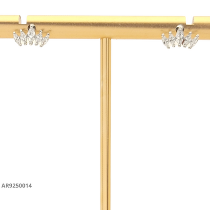 Aretes con diseño de hojas y zirconias
