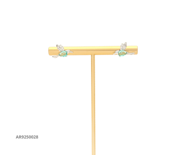Aretes con diseño de colibrí