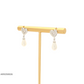 Aretes con corazón y perla colgante