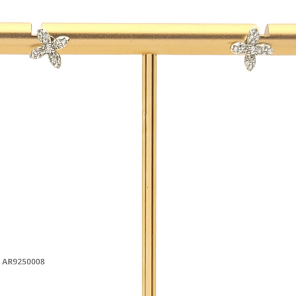 Aretes de plata flor con circonias