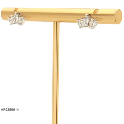 Aretes con diseño de hojas y zirconias