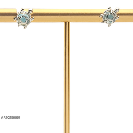 Aretes con diseño de tortuga y piedra turquesa