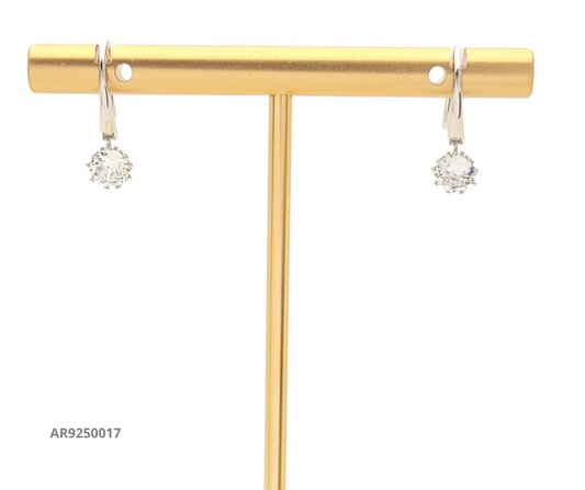 Aretes colgantes con gancho y circonia