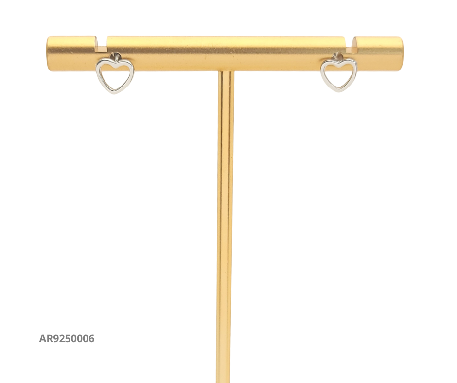 Aretes de plata corazón calado