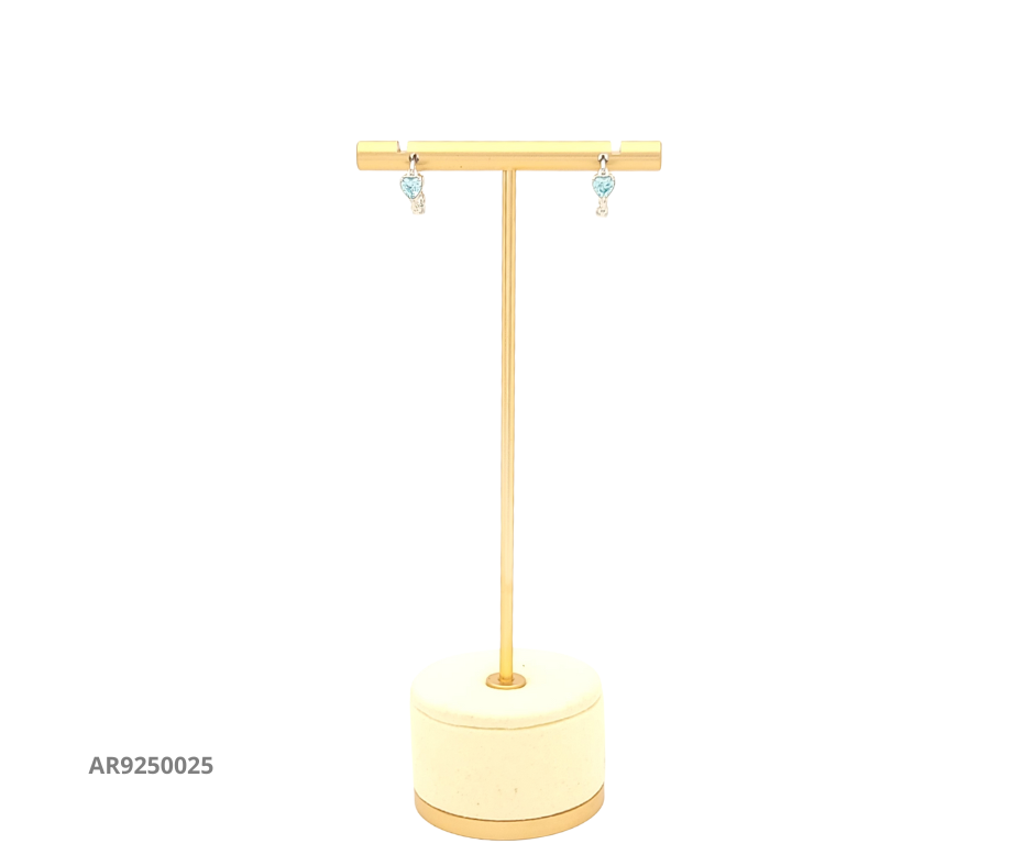 Aretes corazón azul colgante