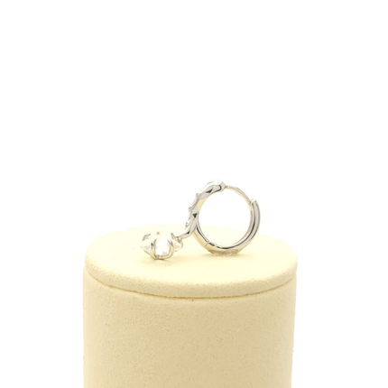 Aretes flor cristal colgante
