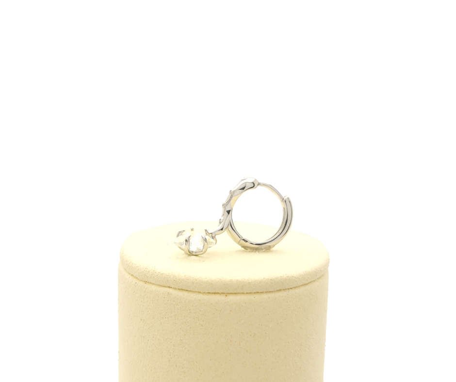 Aretes flor cristal colgante