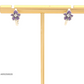 Aretes tipo argolla con flor esmaltada en lila