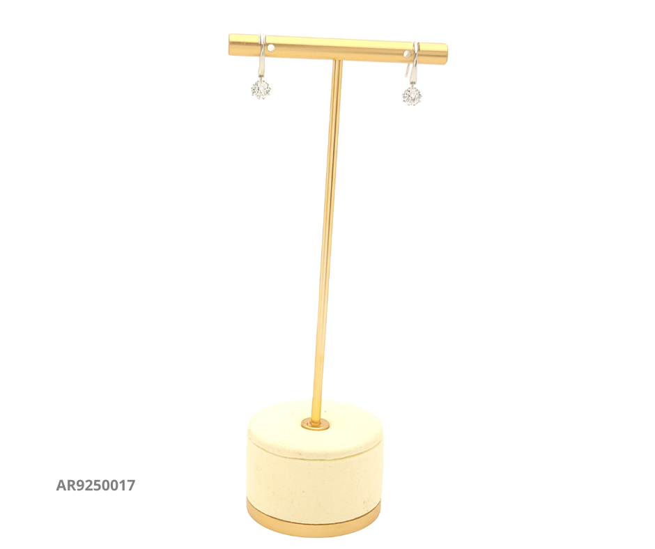 Aretes colgantes con gancho y circonia