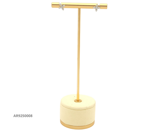 Aretes de plata flor con circonias