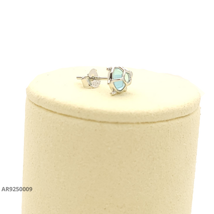 Aretes con diseño de tortuga y piedra turquesa