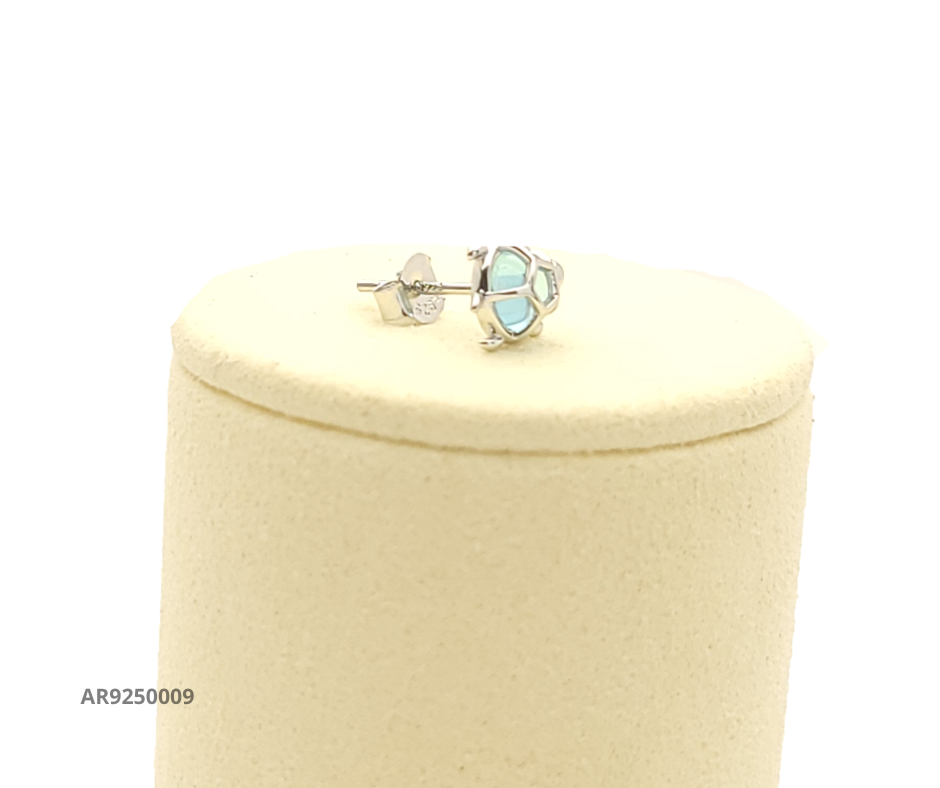 Aretes con diseño de tortuga y piedra turquesa