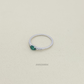 Anillo de plata 925 con circonia ovalada verde esmeralda