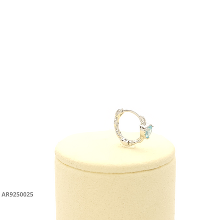 Aretes corazón azul colgante