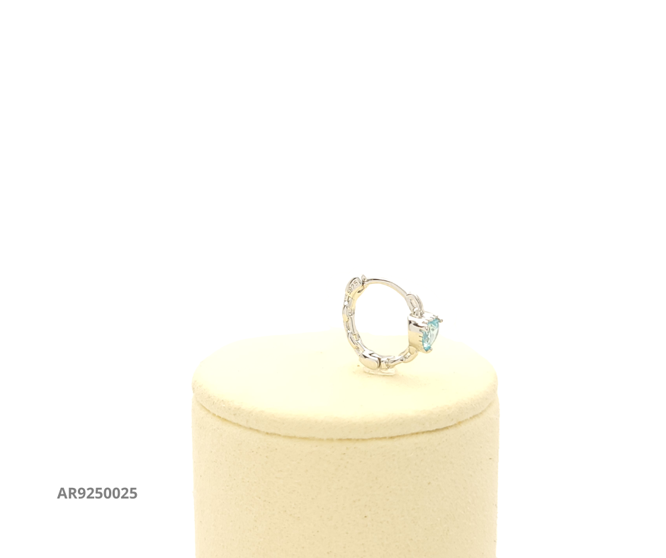 Aretes corazón azul colgante