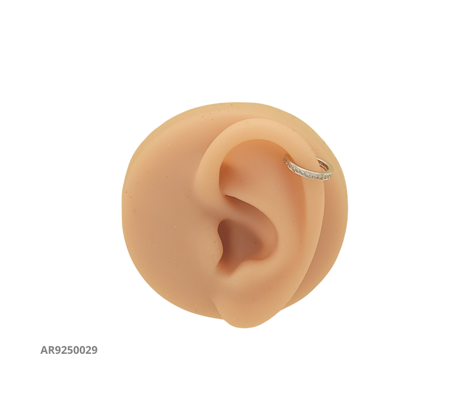 Arete aro delgado con circonias