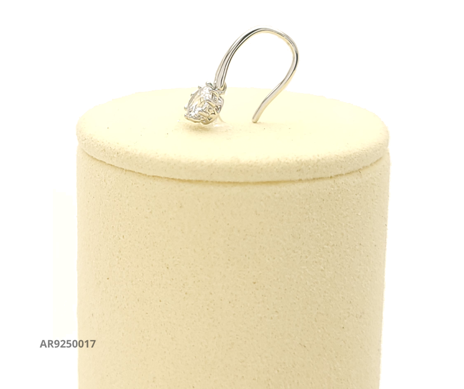 Aretes colgantes con gancho y circonia