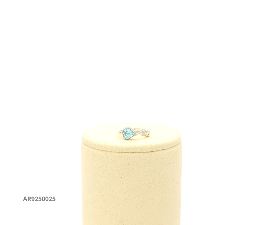 Aretes corazón azul colgante