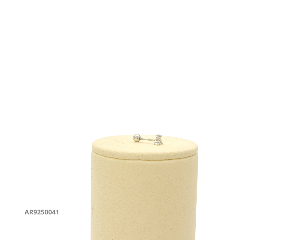 Aretes trébol de tres circonias